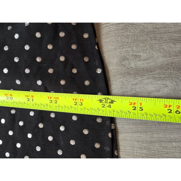 Talbots Petites Black & Silver Polka Dot Blouse With Ruffle Sleeves Size LP - Picture 9 of 9